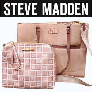 Steve Madden BLivonia Large Tote &  Logo Crossbody Bag- Blush